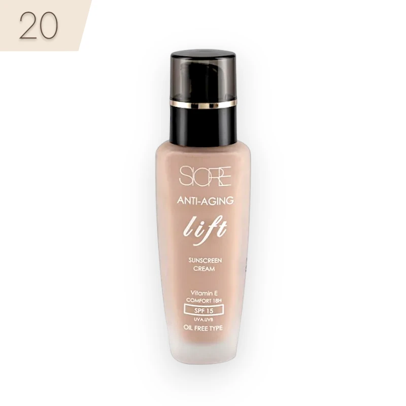 کرم پودر ضد پیری سیوره شماره 20 با خاصیت لیفتینگ و SPF 15 حجم 35 میل