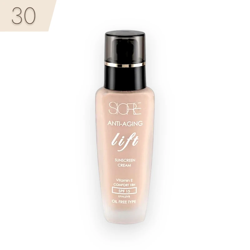 کرم پودر ضد پیری سیوره شماره 30 با خاصیت لیفتینگ و SPF 15 حجم 35 میل