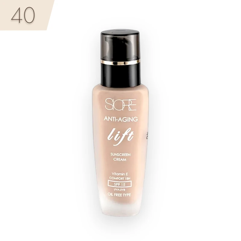 کرم پودر ضد پیری سیوره شماره 40 با خاصیت لیفتینگ و SPF 15 حجم 35 میل