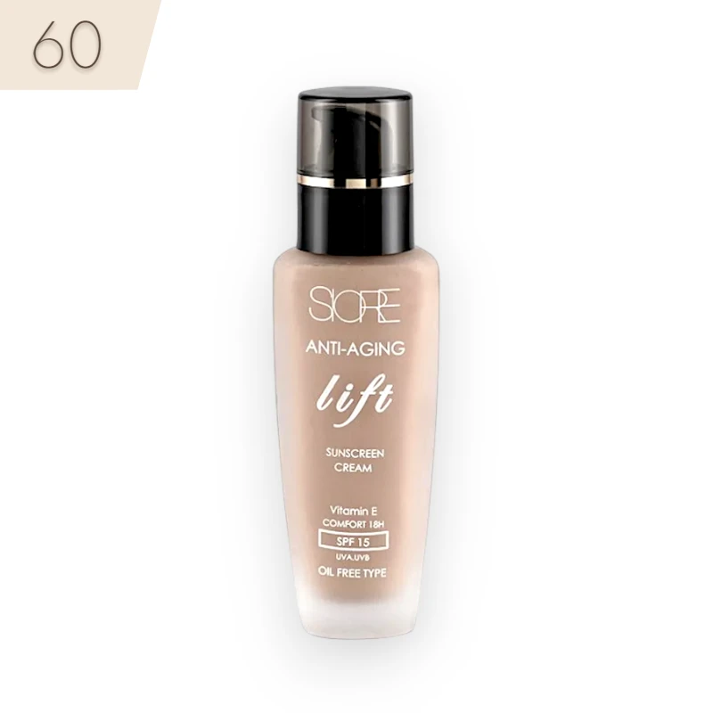 کرم پودر ضد پیری سیوره شماره 60 با خاصیت لیفتینگ و SPF 15 حجم 35 میل