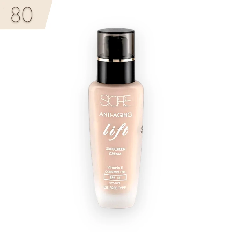 کرم پودر ضد پیری سیوره شماره 80 با خاصیت لیفتینگ و SPF 15 حجم 35 میل