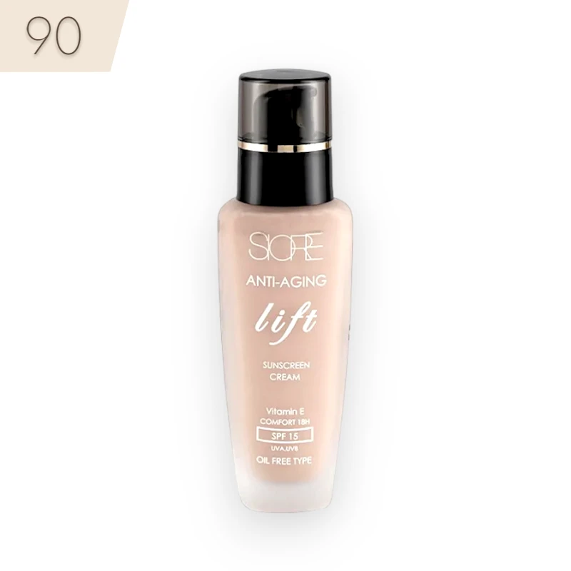 کرم پودر ضد پیری سیوره شماره 90 با خاصیت لیفتینگ و SPF 15 حجم 35 میل